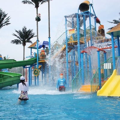 Parent-child Theme Big Aqua Playground Fiberglass Water House for Amusement Park