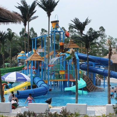 Parent-child Theme Big Aqua Playground Fiberglass Water House for Amusement Park