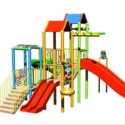 Parent-child Theme Play Station Equipment, Kids' Water Park Playground For 30 riders