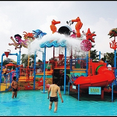 Water Park Equipments, Kids' Water Playground For 50 Riders 17.5 * 11 * 7m