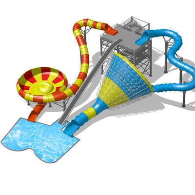 Durable Aqua Park Equipment Featuring Super Bowl Slide Design with Stainless Steel Support and Customized Color Options