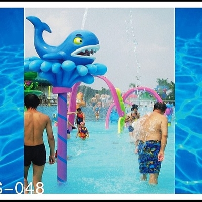 Cartoon Whale Spray Play Equipment For Adults , 0.3 - 0.6m Water Depth