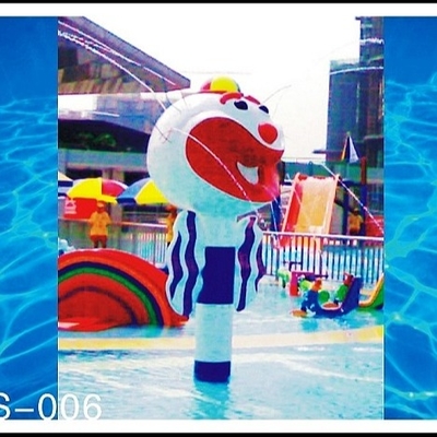 Fiberglass Clown Spray Park Equipment Aqua Play Station For 3 - 5 Persons for Water Park