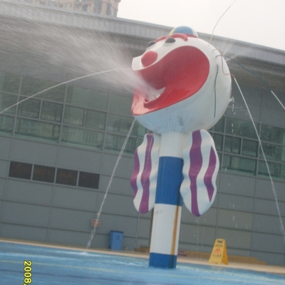 Fiberglass Clown Spray Park Equipment Aqua Play Station For 3 - 5 Persons for Water Park