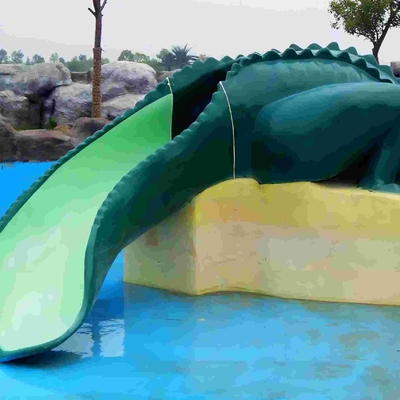 Water Park Equipment Crocodile Slide , Commercial Small Fiberglass Water Slide