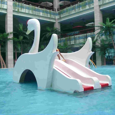 Water Park Equipment Small Swan Kids Water Slide, Fiberglass Water Pool Slides For Kids