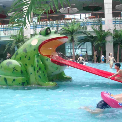 Frog Shape Water Pool Slides, Aqua Park Fiberglass Small Slide For Kids