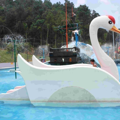 Indoor Or Outdoor White Swan Fiberglass Pool Slide , Water Amusement Park Kids Water Slide