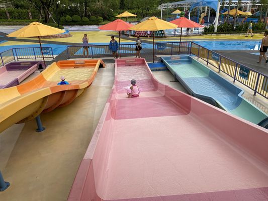 Fiberglass Kids Water Slide with Galvanized Steel Support and Customizable Height for Outdoor Pool Fun