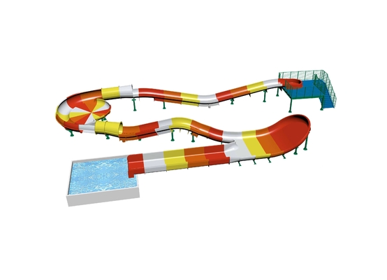 Fiberglass Children s Water Roller Coaster Slides Outdoor Pool Water Slide For Family With a Safety Height in Yellow