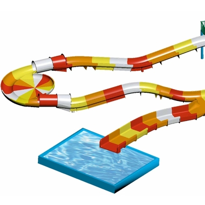 Fiberglass Children s Water Roller Coaster Slides Outdoor Pool Water Slide For Family With a Safety Height in Yellow