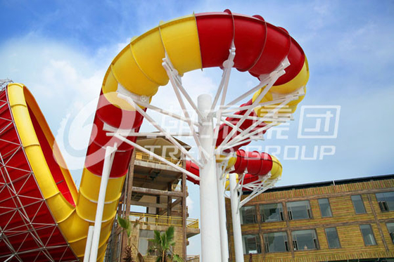 Customized Super Tornado Fiberglass Water Slides 14.6m Platform Height for Themed Water Park