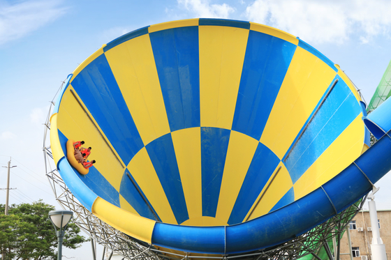 Customized Super Tornado Fiberglass Water Slides 14.6m Platform Height for Themed Water Park