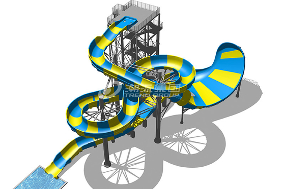 Magic Flying Blanket Fiberglass Water Slides Platform 20m For Theme Park Project