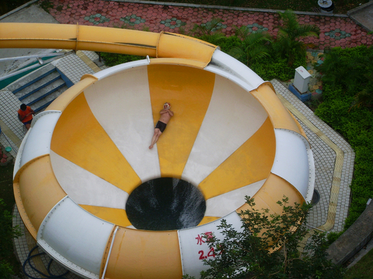 Easy Installation Fiberglass Water Slides Space Bowl Water Slide For Water Park