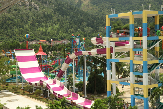 Outdoor Custom Water Slides Amusement Park Boomerang Aqua Slide For 2 People