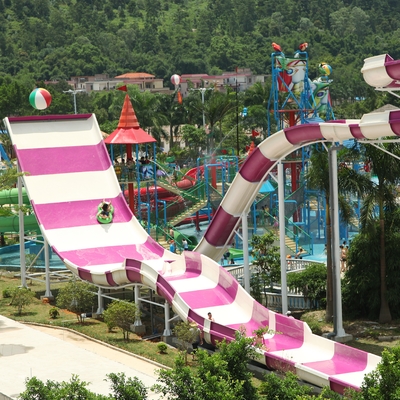 Outdoor Custom Water Slides Amusement Park Boomerang Aqua Slide For 2 People
