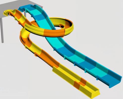 Kids' group Slide Wide Slide Water Slides For Hotel Aqua Park Fiberglass Material