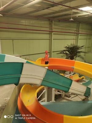 Indoor group Slide Wide Slide Water Slides For Hotel Aqua Park Fiberglass Material