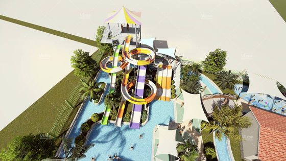 Safe Customized Hotel Resort Aqua Water Park Conceptual Design For Amusement Park