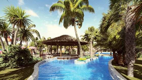 Large Holiday Resort Fiberglass Amusement park reosrt water slide with