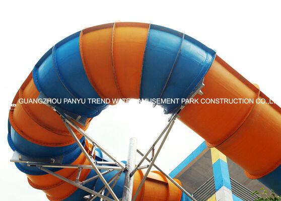 Customized Adults Fiberglass Water Park Tornado Slide 14.6m Height for Water Park