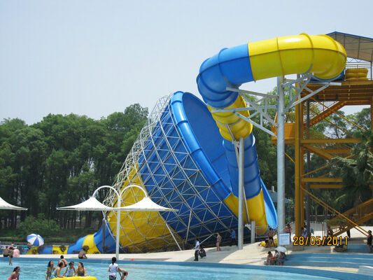 Custom Tornado Water Slides with Fiberglass Construction, 720 Riders Per Hour, and 14.6m Platform Height for Water Attractions