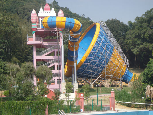 Custom Tornado Water Slides with Fiberglass Construction, 720 Riders Per Hour, and 14.6m Platform Height for Water Attractions