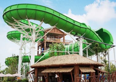 FRP Custom Water Slides Toboggan 6 People Fiberglass Family Slide Aqua Park Equipment