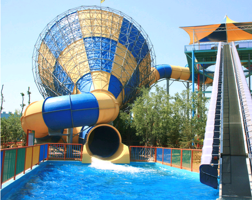 Tornado Slide Fiberglass Water Slide with 4-Person Raft 720 Riders/Hour and Hot-Dip Galvanized Steel