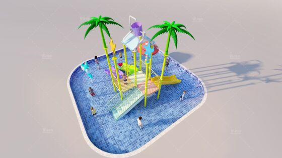 6.3m*6.3m*4.5m Ocean Style Theme Aqua Playground with 12 Months Warranty for Wet Play Area