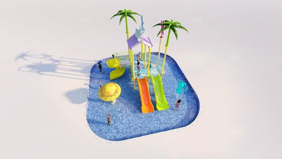 6.3m*6.3m*4.5m Ocean Style Theme Aqua Playground with 12 Months Warranty for Wet Play Area