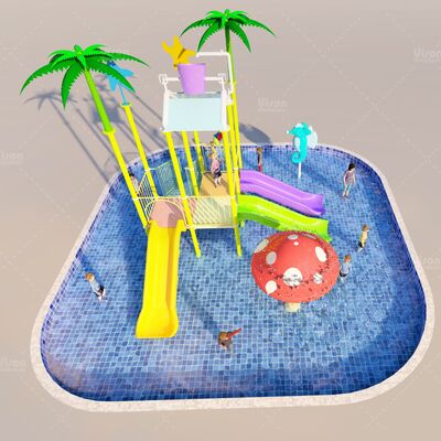 Outdoor Durable Kids Water Playground with Non-toxic BPA-free Materials, Lightweight Foldable Design, and 11.5*12.5*6.5m Size for Family Fun