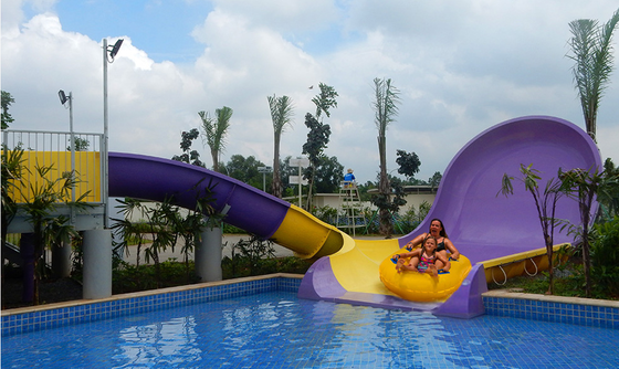 Kids U-Turn Water Slide with Compact Footprint and Double Raft for Family Fun | Hot-Dip Galvanized Steel Structure
