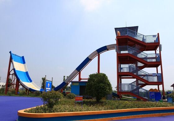 2-Person U-Turn Water Slide with 13m Wall-Ride Thrill, 480 riders/hour Capacity, and 21×58m Compact Footprint