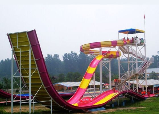 2-Person U-Turn Water Slide with 13m Wall-Ride Thrill, 480 riders/hour Capacity, and 21×58m Compact Footprint
