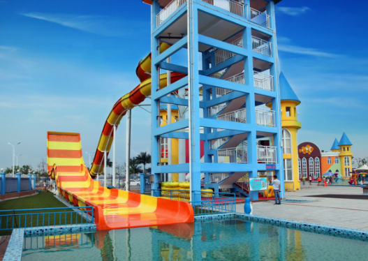 13m Platform Height U-Turn Water Slide with 480 Riders/Hour Capacity and 2-Person Raft