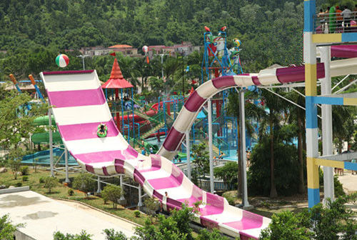 13m Platform Height U-Turn Water Slide with 480 Riders/Hour Capacity and 2-Person Raft