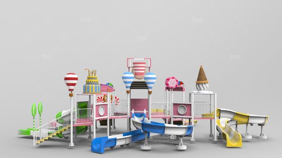 Small Interactive Water House with Hand-laid Fiberglass Flume and Hot-dip Galvanized Steel Structure for Water Park Equipment