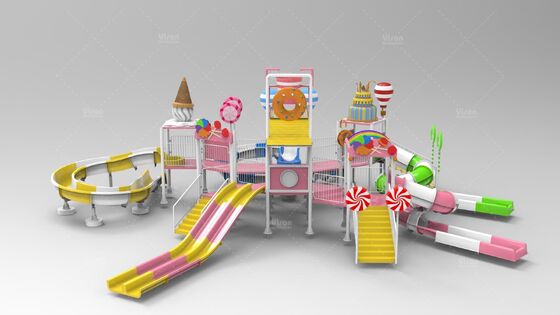 Small Interactive Water House with Hand-laid Fiberglass Flume and Hot-dip Galvanized Steel Structure for Water Park Equipment