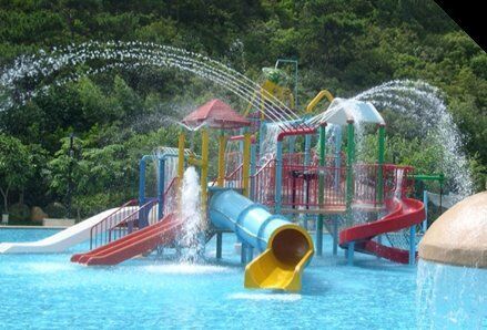 Small Interactive Water House with Hand-laid Fiberglass Flume and Hot-dip Galvanized Steel Structure for Water Park Equipment