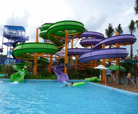 Multi Lane Customized Spiral Water Slide for Water Parks - SGS Audited Manufacturer