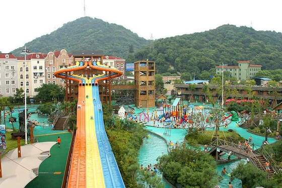 Octopus Slide - 6 Racing Lanes Multi-Lane Water Slide with Customizable Platform and Mat Riding