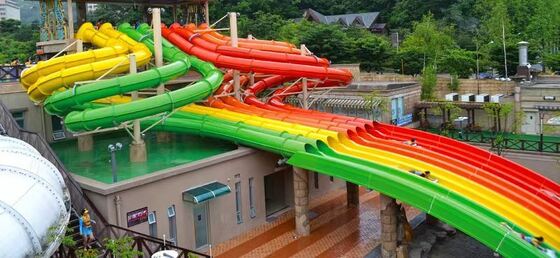 Octopus Slide - 6 Racing Lanes Multi-Lane Water Slide with Customizable Platform and Mat Riding