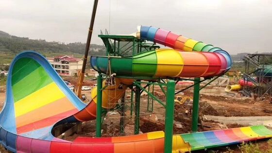 18m High Fiberglass Sky Pit Slide with 12m Super Bowl and 4-Person Raft Thrill Ride