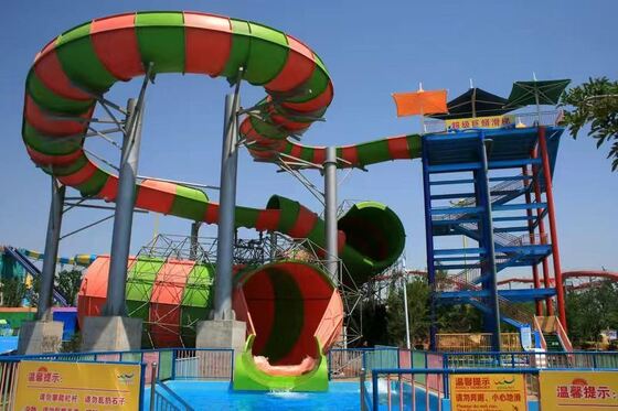 Python Water Slide with 18m Platform and 6-Person Raft on a Wide Flume for Thrilling Rides