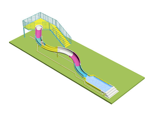 Kids' Spiral Water Slides For Aqua Park Fiberglass Material