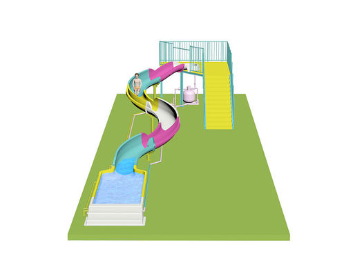 Kids' Spiral Water Slides For Aqua Park Fiberglass Material