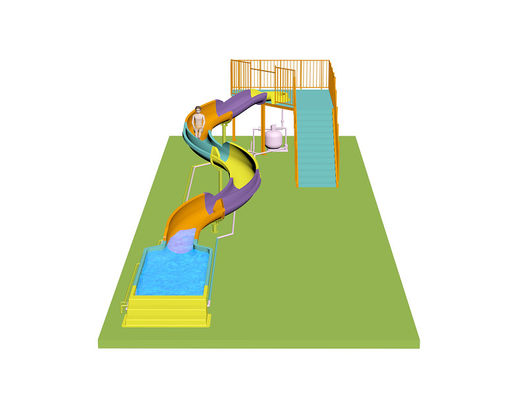 Kids' Spiral Water Slides For Aqua Park Fiberglass Material