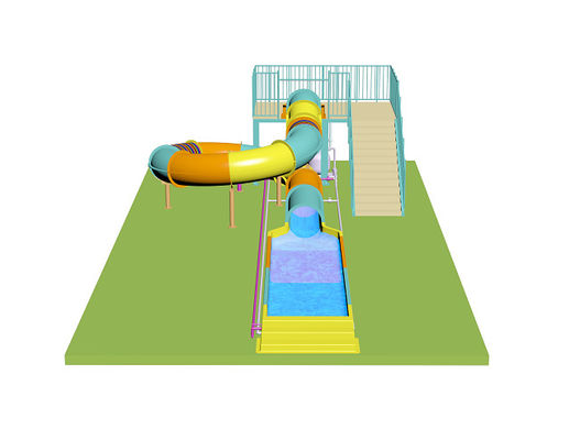 Kids' Close Slide Water Slides For Aqua Park Fiberglass Material